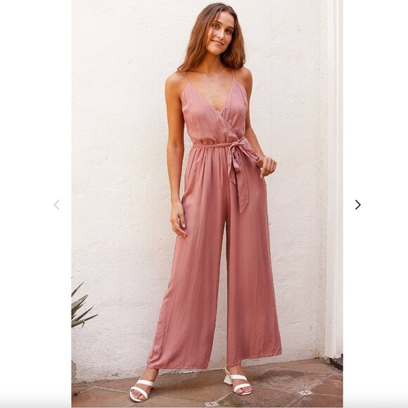 Lulu's Mauve Pink Wide-Leg Jumpsuit - Picture 1 of 5